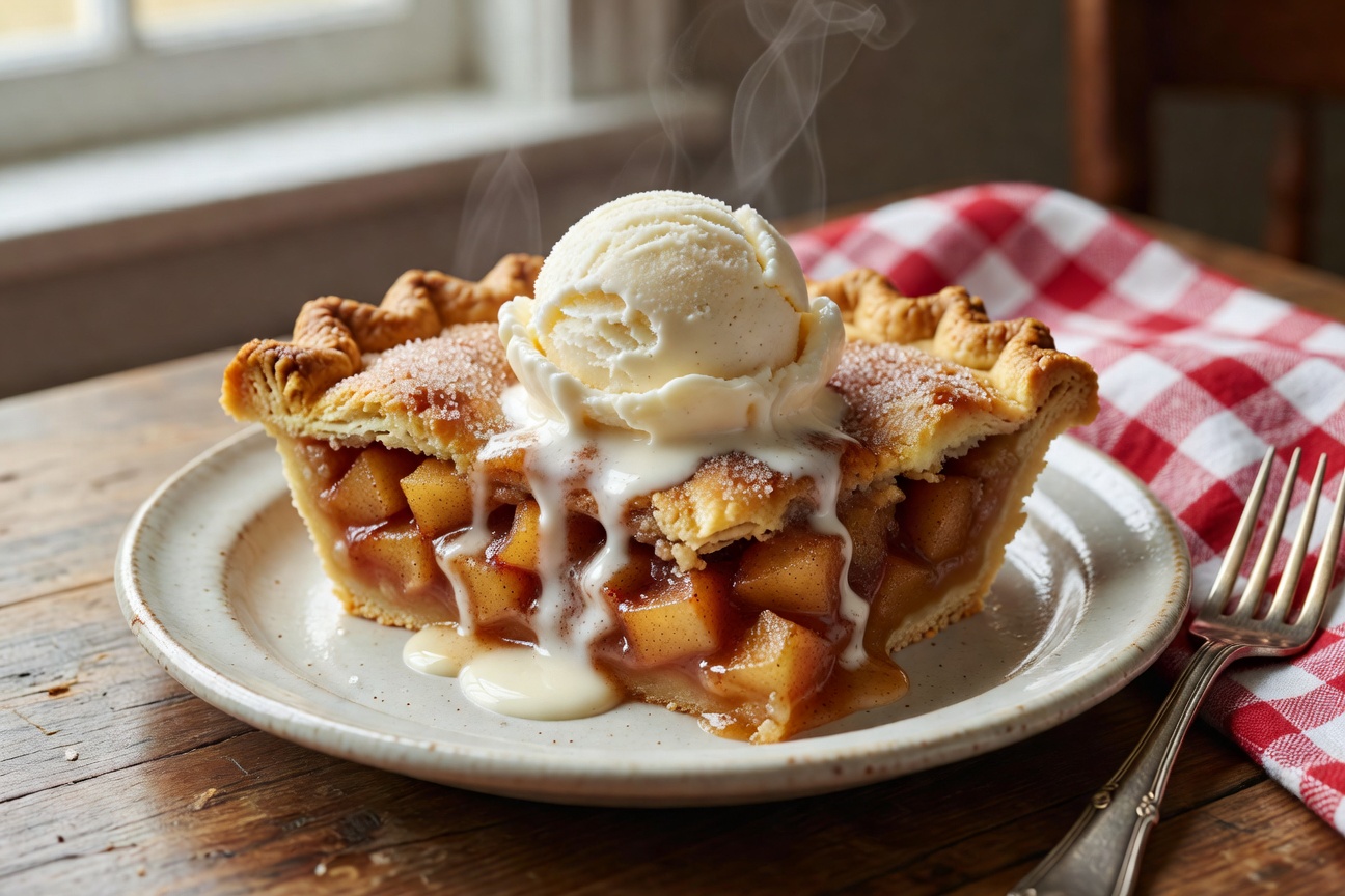 アップルパイとバニラアイスクリーム